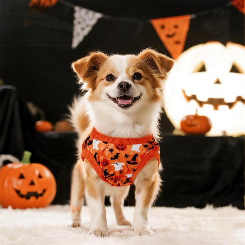 phnydreg Dog Halloween Costumes Pumpkin Dog Dress with Bow for Small Medium Dog Puppy Pet - Image 3